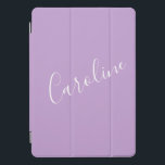 スクリプト薄紫無地の紫の色パーソナライズされた名 iPad PROカバー<br><div class="desc">かわいいスクリプト薄紫紫無地の色パーソナライズされた名iPad Proカバー</div>