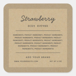 スクリプト行の原料リスト縁どKraft スクエアシール