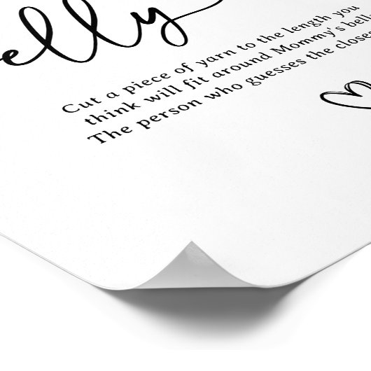 スクリプト赤ちゃんシャワーどのように大きいママの腹のサイン ポスター (角)