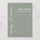 スクリプト赤ちゃん名シャワーゲームSageカード 招待状 (正面)