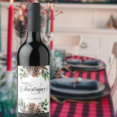 スクリプト赤緑のクリスマス ワインラベル