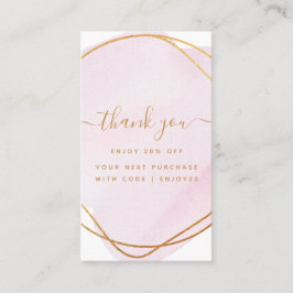 スクリプト赤面ピンクウォーターカラー金ゴールドサークル事業 割引カード