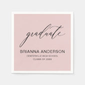 スクリプト赤面ピンク大学院卒業 スタンダードカクテルナプキン (正面)