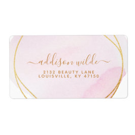 スクリプト赤面ピンク水色金ゴールドサークル出荷 ラベル