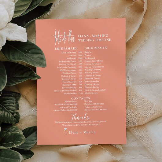 スクリプト赤面ミニマル結婚式の日のタイムライン