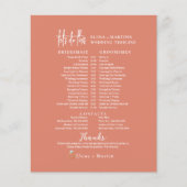 スクリプト赤面ミニマル結婚式の日のタイムライン (正面)