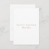 スクリプト金ゴールドとホワイトブライダルシャワーの招待 招待状 (正面/裏面)