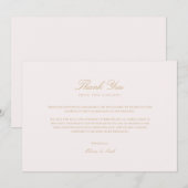 スクリプト金ゴールドと赤面ピンクサンキューカード サンキューカード (正面/裏面)