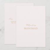 スクリプト金ゴールドと赤面ピンクブリーズメイド提案カード セーブザデート (正面/裏面)