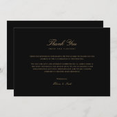 スクリプト金ゴールドと黒サンキューカード サンキューカード (正面/裏面)