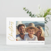 スクリプト金ゴールドクリスマスフォト航海の帆船 シーズンカード (スタンド正面)