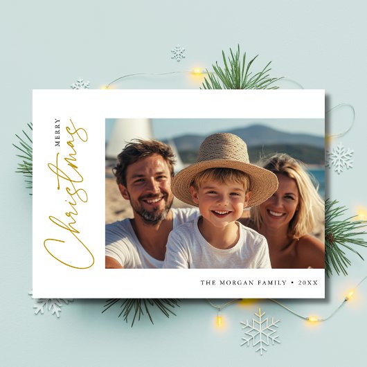 スクリプト金ゴールドクリスマスフォト航海の帆船 シーズンカード