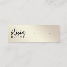 スクリプト金ゴールドグラデーションスタッドイヤリング スキニー名刺