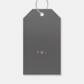 スクリプト金ゴールドグレーグラファイトへのメリークリスマスプレゼント ギフトタグ (裏面)