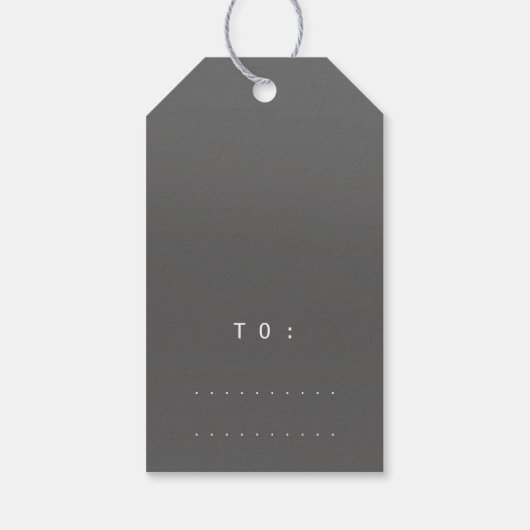 スクリプト金ゴールドグレーグラファイトへのメリークリスマスプレゼント ギフトタグ (裏面)