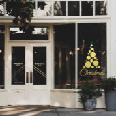 スクリプト金ゴールドモダンクリスマスツリービジネスホリデー ウィンドウサイン