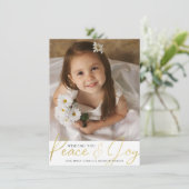 スクリプト金ゴールドPEACE AND JOY Photo 2022カレンダー シーズンカード (スタンド正面)