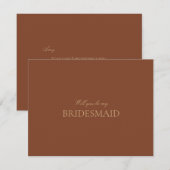 スクリプト金ゴールドTerracotta Bridesmaid提案カード セーブザデート (正面/裏面)