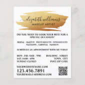 スクリプト金箔ブラシストロークメイクアップアーティストフライヤー チラシ (正面)