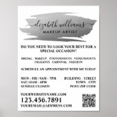 スクリプト銀箔ブラシストロークメイクアップアーティスト ポスター (正面)