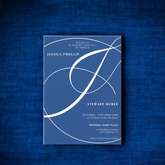 スクリプト青い写真の書結婚跡 招待状