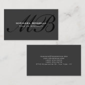 スクリプト黒モノグラムグレートレンディー名刺 名刺 (正面/裏面)