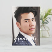 スクリプト2枚の写真を使った卒業のお知らせ 招待状 (スタンド正面)