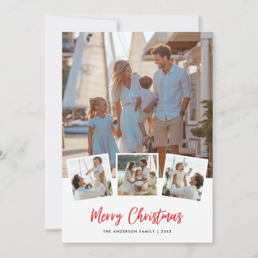 スクリプト4フォトファミリークリスマスマリーン航海のズ シーズンカード (正面)