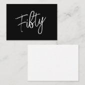 スクリプト50番目の誕生日ブラック ノートカード (正面/裏面)