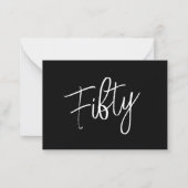 スクリプト50番目の誕生日ブラック ノートカード (正面)