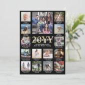 スクリプト なんて1年！ 15枚の写真コラージュ ブラック＆ゴールド シーズンカード (スタンド正面)