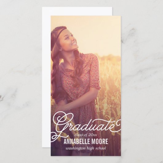 スクリプト·オーバーレイ卒業発表 案内状 (正面/裏面)