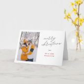 スクリプト カリグラフィー メリー クリスマス フォト ホリデー カード (黄色い花)