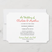 スクリプト カートゥーン キャラクターズ ホワイティカル ウェディング 招待状 (裏面)