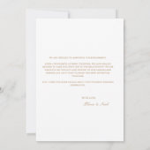 スクリプト ゴールド & ホワイト 婚約発表カード 案内状 (裏面)