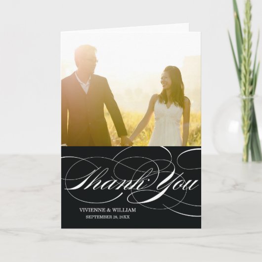 スクリプト サンクス | 結婚式のお礼 フォト カード (正面)