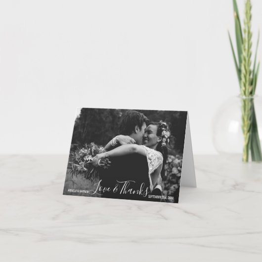 スクリプト サンクス 結婚記念日 | 写真を追加 サンキューカード (正面)