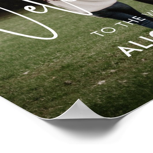 スクリプト シグネチャー ハート ウェルカム ウェディング フォト ポスター (角)