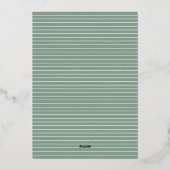 スクリプト セージグリーン フォイル 結婚式 Save the Date 箔招待状 (裏面)