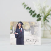 スクリプト タイポグラフィー 卒業写真 感謝 ポストカード (スタンド正面)