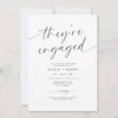 スクリプト タイポグラフィ - 婚約しました 招待状 (正面)