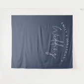 スクリプト ダスティ ネイビーブルー 結婚式 フォト背景 タペストリー (正面(横))