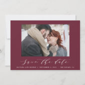 スクリプト テキスト フォト エレガント モダン ウェディング セーブザデート (正面)