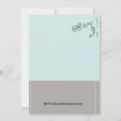 スクリプト テキスト ブルー グレー アニバーサリー パーティー 招待状 (裏面)