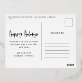 スクリプト ハッピーホリデー フォト 箔シーズンポストカード (裏面)