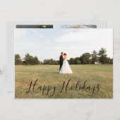 スクリプト ハッピー ホリデー フォト カード (正面/裏面)