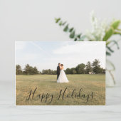 スクリプト ハッピー ホリデー フォト カード (スタンド正面)