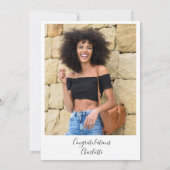 スクリプト ハート フォト 卒業パーティー 招待状 (裏面)