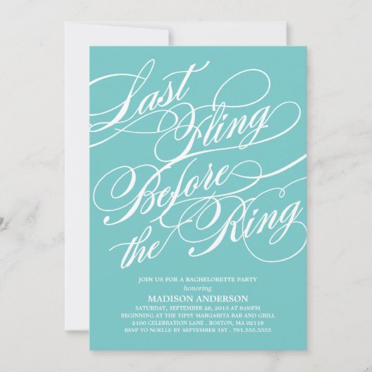 スクリプト |バチェロレッテ招待状 招待状 (正面)