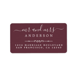 スクリプト・バーガンディ氏の結婚差出人住所 ラベル